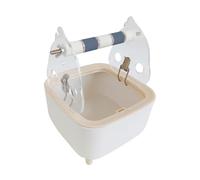 IOIUSKKU Parrot Toilet Training Stand With Waste Bin Ensures Simple Cleaning Sturdy Acrylic Structure Designed For Small Birds Longevity Acrylic Bird Dropping Station Parrot Toilet Stand, Gray