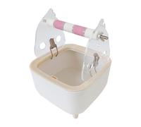 IOIUSKKU Parrot Toilet Training Stand With Waste Bin Ensures Simple Cleaning Sturdy Acrylic Structure Designed For Small Birds Longevity Acrylic Bird Dropping Station Parrot Toilet Stand, Pink