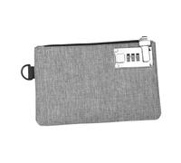 IOIUSKKU Portable Lockable Male Wallet Cash Pouch for Jewelry Travel Size Compact Storage Bag Designed with Security in Mind Lockable Money Purse Money Pouch, Grey, 20.6x13.3cm