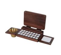 IOIUSKKU Portable Paint Box Travel Art Supplies Lightweight Folding Palette Box Wooden Construction Empty Palette with 24 Color Wells Paint Accessories Drawing Craft Handcraft