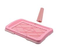 IOIUSKKU Puppy Urinary Potty Tray With Large Space And Fully Opening To Prevent Spatter Urine For Clean Indoor Indoor Portable Pee Litter Tray Cats Litter Boxes, Light Pink, 47x34x5.5cm