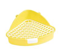IOIUSKKU Rabbit Litter Tray Toilet Crafted Small Animal Litter Pan For Easy Cleaning And Long Lasting Coaching Rabbit Pan For Cage Corner Cage Pee Potty, Yellow, 24.8x10.5cm