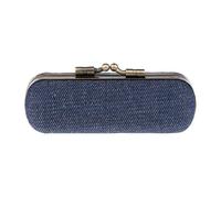 IOIUSKKU Retro Iron Clip Button Lipstick Case - Unique Style for Keeping Lipstick and Accessories Carry in Different Style Holder Purse Lip Stick Lip Gloss Holder, Dark Blue