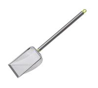 IOIUSKKU Stainless Steel Cat Litter Scoop Heavy Duty Metal Sifting Shovel Long Handle Portable Cat Litter Cleaner Reptile Sand Sifter Scoop Fine Mesh, mesh, 2.8X2.8mm