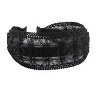 IOIUSKKU Stylish Gothic Black Wide Lace Flower Headband Embroidery Hair Hoop Boho Headwear Temperament Vintage
