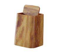 IOIUSKKU Trendy Vintage Trash Can Meets Modern Needs With Simple Yet Functional While Vintage Trash Can Waste Basket Offers Versatility Versatile Retro Wooden Grain Paper Basket, M With Cover