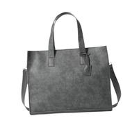 IOIUSKKU Versatile Large Capacity Mens Tote Bag Stylish PU Leather Briefcase Commuting Shopping Travel Versatile and Casual. with of 41cmx10cmx32cm/16.14inch X, Grey, 41x10x32cm