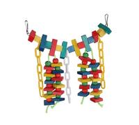 IOIUSKKU Wooden Parrot Toys For Macaws African Cockatiels Gift For Bird Lovers Seeking Engaging Chewing Options Multicolored Natural Wooden Parrot Chewing Toy Bird Toys Large Birds