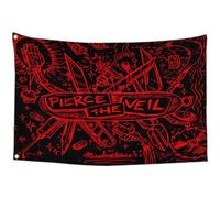 IOKEN Pierces the Veil Flag Tapestry Poster Banner 3x5 Ft Funny Flags for Teen Girls Room Bedroom College Dorm Meme Flags Man Cave Wall Art Decor Gifts