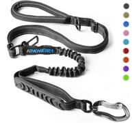 IOKHEIRA Bungee Dog Leash, Anti Pull Dog Leads with Car Seat Belt Buckle, Reflective Thread Dog Leads with Traffic Control Handle, Adjustable Dog Leash for Small Medium Large Dogs