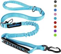 IOKHEIRA Bungee Dog Leash, Anti Pull Dog Leads with Car Seat Belt Buckle, Reflective Thread Dog Leads with Traffic Control Handle, Adjustable Dog Leash for Small Medium Large Dogs