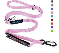 IOKHEIRA Bungee Dog Leash, Anti Pull Dog Leads with Car Seat Belt Buckle, Reflective Thread Dog Leads with Traffic Control Handle, Adjustable Dog Leash for Small Medium Large Dogs