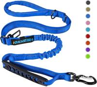 IOKHEIRA Bungee Dog Leash, Anti Pull Dog Leads with Car Seat Belt Buckle, Reflective Thread Dog Leads with Traffic Control Handle, Adjustable Dog Leash for Small Medium Large Dogs