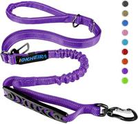 IOKHEIRA Bungee Dog Leash, Anti Pull Dog Leads with Car Seat Belt Buckle, Reflective Thread Dog Leads with Traffic Control Handle, Adjustable Dog Leash for Small Medium Large Dogs