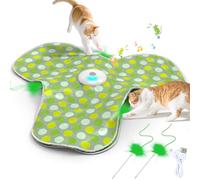 IOKHEIRA Cat toys for Indoor Cats Adult, 3 Modes Kitten Toys, Hide and Seek Cat Toy with Moving Feather & Mouse Squeaky, Rechargeable Interactive Cat Toy for Indoor Multi-Cat Play