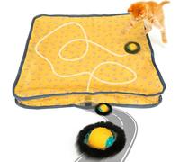 IOKHEIRA Interactive Cat Toys for Indoor Cats Adult,-Rechargeable Silent Kitten Toys, Automatic Hide and Seek Mouse Cat Ball Toy, Motion Activated Chirping Stimulates Hunting Instincts(Yellow)