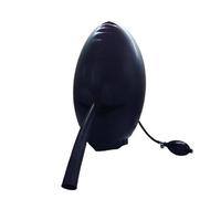 IOKUKI Latex Hood Two Layers Inflatable Handmade,Latex Rubber Mask with Breathing Tube and Back Zipper Cosplay Accessories-S