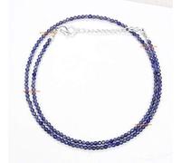 Iolite Necklace Free Iolite Beaded Bracelet, Loose Faceted Rondelle Stone Necklace Iolite Beads, 45cms Long Strand Iolite Beaded Necklace