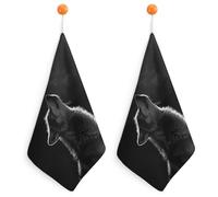 IOLVSHGH 2PCS Kitchen Hand Towel 2PCS Absorbent Microfiber Cleaning Cloth Super Soft Hand Towels with Hanging Loop Funny Dish Towels for Kitchen Decor Tea Towel Fast Drying Cleaning Cloths