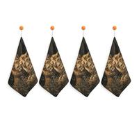 IOLVSHGH 4PCS Kitchen Hand Towel 4PCS Absorbent Microfiber Cleaning Cloth Super Soft Hand Towels with Hanging Loop Funny Dish Towels for Kitchen Decor Tea Towel Fast Drying Cleaning Cloths