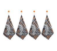 IOLVSHGH 4PCS Kitchen Hand Towel 4PCS Absorbent Microfiber Cleaning Cloth Super Soft Hand Towels with Hanging Loop Funny Dish Towels for Kitchen Decor Tea Towel Fast Drying Cleaning Cloths