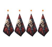 IOLVSHGH 4PCS Kitchen Hand Towel 4PCS Absorbent Microfiber Cleaning Cloth Super Soft Hand Towels with Hanging Loop Funny Dish Towels for Kitchen Decor Tea Towel Fast Drying Cleaning Cloths