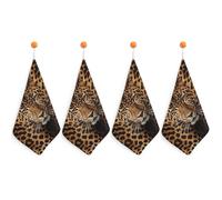 IOLVSHGH 4PCS Kitchen Hand Towel 4PCS Absorbent Microfiber Cleaning Cloth Super Soft Hand Towels with Hanging Loop Funny Dish Towels for Kitchen Decor Tea Towel Fast Drying Cleaning Cloths