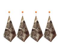 IOLVSHGH 4PCS Kitchen Hand Towel 4PCS Absorbent Microfiber Cleaning Cloth Super Soft Hand Towels with Hanging Loop Funny Dish Towels for Kitchen Decor Tea Towel Fast Drying Cleaning Cloths