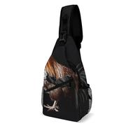 IOLVSHGH Animal Cockerel Sling Bag with Rfid Blocking Causal Mens Crossbody Bag Lightweight Chest Pack Large Man Purse Travel Crossbody Backpack Shoulder Sling Backpack for Hiking Running Cycling