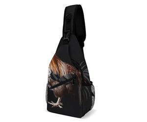 IOLVSHGH Animal Cockerel Sling Bag with Rfid Blocking Causal Mens Crossbody Bag Lightweight Chest Pack Large Man Purse Travel Crossbody Backpack Shoulder Sling Backpack for Hiking Running Cycling