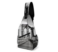 IOLVSHGH Brooklyn Bridge Sling Bag with Rfid Blocking Causal Mens Crossbody Bag Lightweight Chest Pack Large Man Purse Travel Crossbody Backpack Shoulder Sling Backpack for Hiking Running Cycling