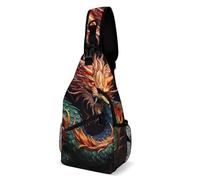 IOLVSHGH Chinese Dragon Sling Bag with Rfid Blocking Causal Mens Crossbody Bag Lightweight Chest Pack Large Man Purse Travel Crossbody Backpack Shoulder Sling Backpack for Hiking Running Cycling