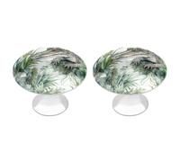 IOLVSHGH Crocodile Green Kitchen Cabinet Knobs 2 Pack Bathroom Drawer Pulls Metal Dresser Knobs with Screw Cabinet Hardware Round Cabinet Handles for Cupboard Closet Bifold Door