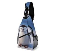 IOLVSHGH Cute Penguin Sling Bag with Rfid Blocking Causal Mens Crossbody Bag Lightweight Chest Pack Large Man Purse Travel Crossbody Backpack Shoulder Sling Backpack for Hiking Running Cycling