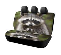 IOLVSHGH Cute Raccoon Car Seat Covers Protector Waterproof & Breathable Automotive Seat Covers Non-Slip Auto Backseat Cover Universal Accessories Rear Seats Cover for Cars SUV Truck
