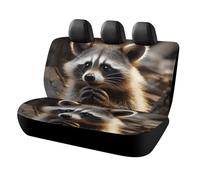 IOLVSHGH Cute Raccoon Car Seat Covers Protector Waterproof & Breathable Automotive Seat Covers Non-Slip Auto Backseat Cover Universal Accessories Rear Seats Cover for Cars SUV Truck
