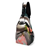 IOLVSHGH Cute Sloth Sling Bag with Rfid Blocking Causal Mens Crossbody Bag Lightweight Chest Pack Large Man Purse Travel Crossbody Backpack Shoulder Sling Backpack for Hiking Running Cycling