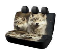 IOLVSHGH Cute Wolf Car Seat Covers Protector Waterproof & Breathable Automotive Seat Covers Non-Slip Auto Backseat Cover Universal Accessories Rear Seats Cover for Cars SUV Truck