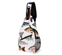 IOLVSHGH Different Fish Sling Bag with Rfid Blocking Causal Mens Crossbody Bag Lightweight Chest Pack Large Man Purse Travel Crossbody Backpack Shoulder Sling Backpack for Hiking Running Cycling