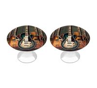 IOLVSHGH Guitars Art Kitchen Cabinet Knobs 2 Pack Bathroom Drawer Pulls Metal Dresser Knobs with Screw Cabinet Hardware Round Cabinet Handles for Cupboard Closet Bifold Door