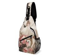 IOLVSHGH Horse Image Sling Bag with Rfid Blocking Causal Mens Crossbody Bag Lightweight Chest Pack Large Man Purse Travel Crossbody Backpack Shoulder Sling Backpack for Hiking Running Cycling