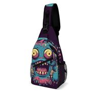 IOLVSHGH Love Music Monster Sling Bag with Rfid Blocking Causal Mens Crossbody Bag Lightweight Chest Pack Large Man Purse Travel Crossbody Backpack Shoulder Sling Backpack for Hiking Running Cycling