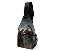 IOLVSHGH Many Zombie Sling Bag with Rfid Blocking Causal Mens Crossbody Bag Lightweight Chest Pack Large Man Purse Travel Crossbody Backpack Shoulder Sling Backpack for Hiking Running Cycling