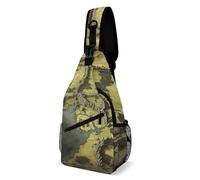IOLVSHGH Middle Earth Map Sling Bag with Rfid Blocking Causal Mens Crossbody Bag Lightweight Chest Pack Large Man Purse Travel Crossbody Backpack Shoulder Sling Backpack for Hiking Running Cycling
