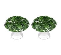 IOLVSHGH Monstera Deliciosa Banana Palm Kitchen Cabinet Knobs 2 Pack Bathroom Drawer Pulls Metal Dresser Knobs with Screw Cabinet Hardware Round Cabinet Handles for Cupboard Closet Bifold Door