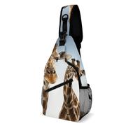 IOLVSHGH Necks of Giraffe Sling Bag with Rfid Blocking Causal Mens Crossbody Bag Lightweight Chest Pack Large Man Purse Travel Crossbody Backpack Shoulder Sling Backpack for Hiking Running Cycling