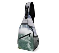 IOLVSHGH Niagara Falls Sling Bag with Rfid Blocking Causal Mens Crossbody Bag Lightweight Chest Pack Large Man Purse Travel Crossbody Backpack Shoulder Sling Backpack for Hiking Running Cycling