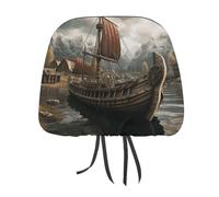 IOLVSHGH Old Boat 1 PCS Car Headrest Cover Universal Headrest Covers Soft Breathable Car Head Rest Covers Set Elastic Head Rest Protector Auto Seat Cover Vehicle Accessories for Cars, Truck, SUV, Van