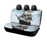 IOLVSHGH Old Sailing Ship Car Seat Covers Protector Waterproof & Breathable Automotive Seat Covers Non-Slip Auto Backseat Cover Universal Accessories Rear Seats Cover for Cars SUV Truck