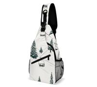 IOLVSHGH Ski Lift Sling Bag with Rfid Blocking Causal Mens Crossbody Bag Lightweight Chest Pack Large Man Purse Travel Crossbody Backpack Shoulder Sling Backpack for Hiking Running Cycling